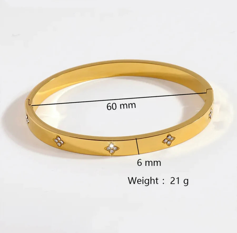 Diamond Flower Bangle
